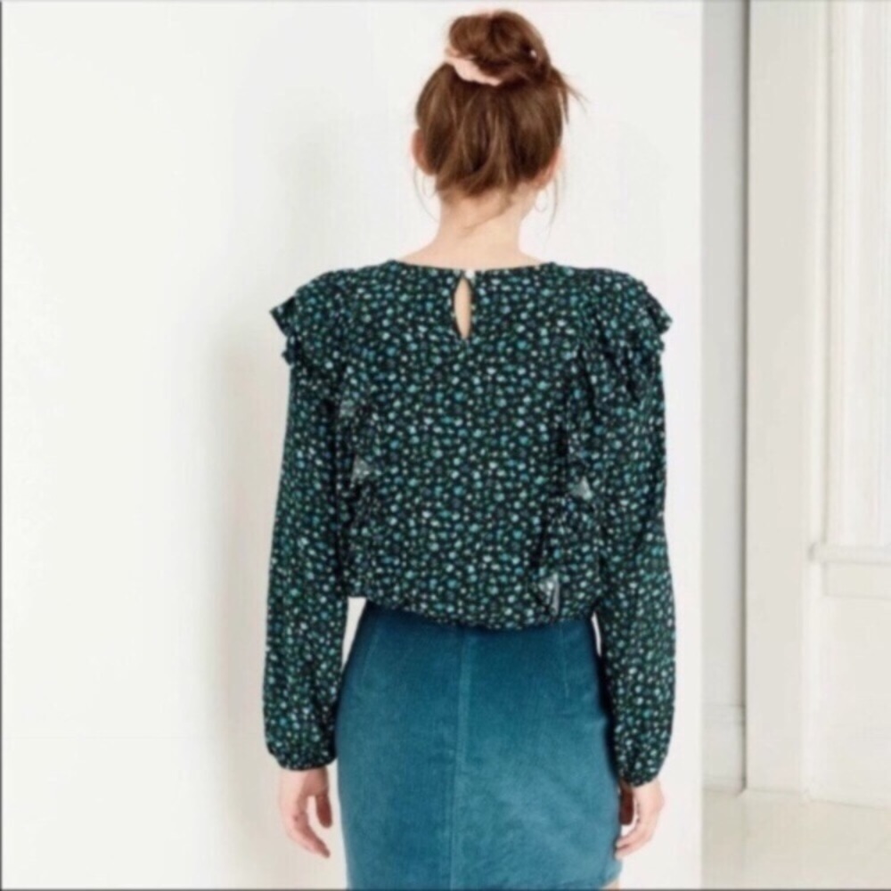 Wild Fable Blue Floral Long Sleeve Blouse - Picture 2 of 7